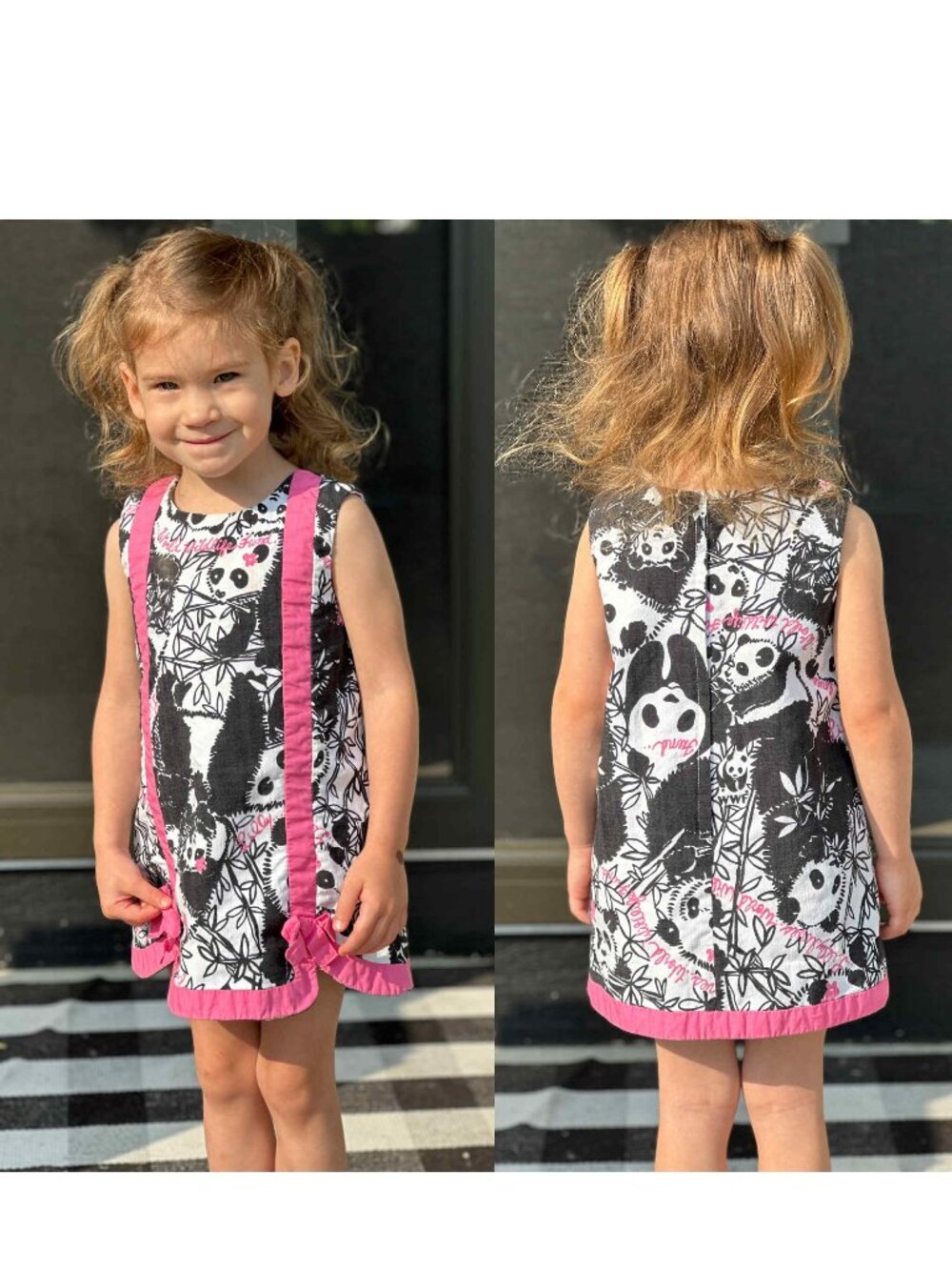 FLAWED Lilly Pulitzer | Vintage Black & Pink Pandamonium Pandas Dress | Size 2